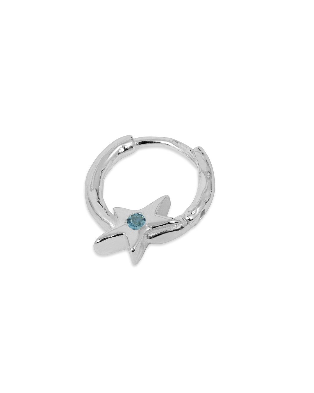 Star Blue Stone Hoop Right