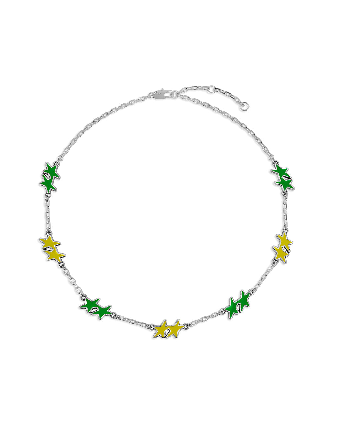 Melted Stars Necklace Yellow-Green