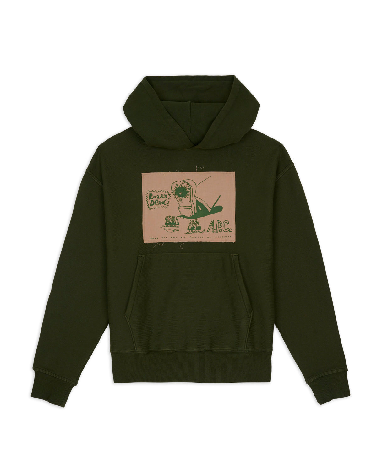 Brain Dead x A.P.C. Stomp Hoodie - Forest