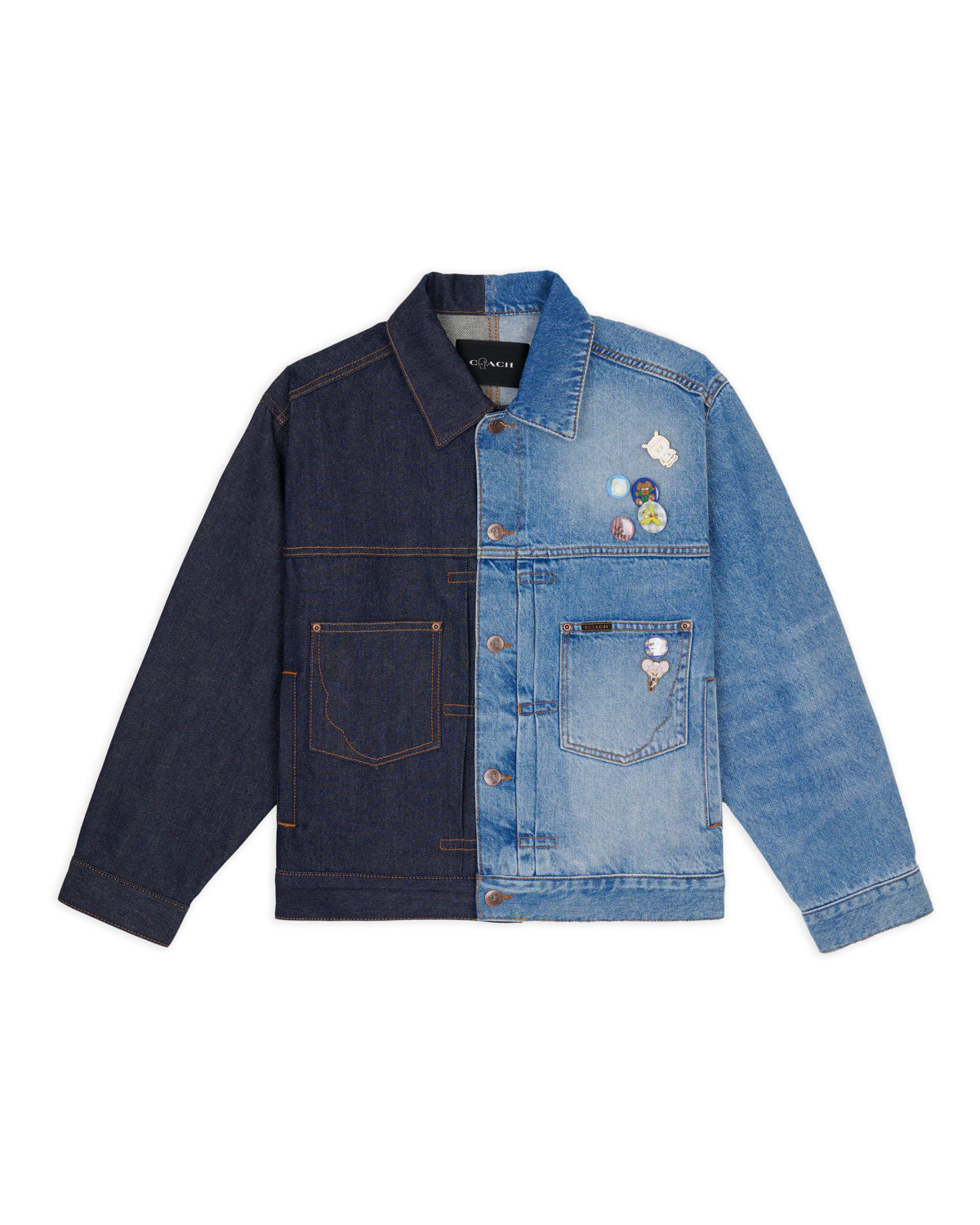 Brain Dead x Coach Split Denim Jacket - Blue Multi