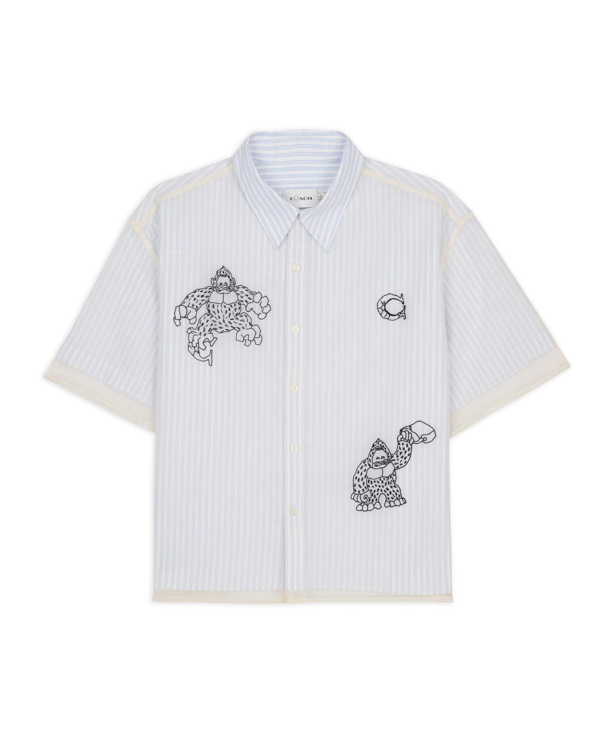 Brain Dead x Coach Striped Camp Shirt - Blue Stripe