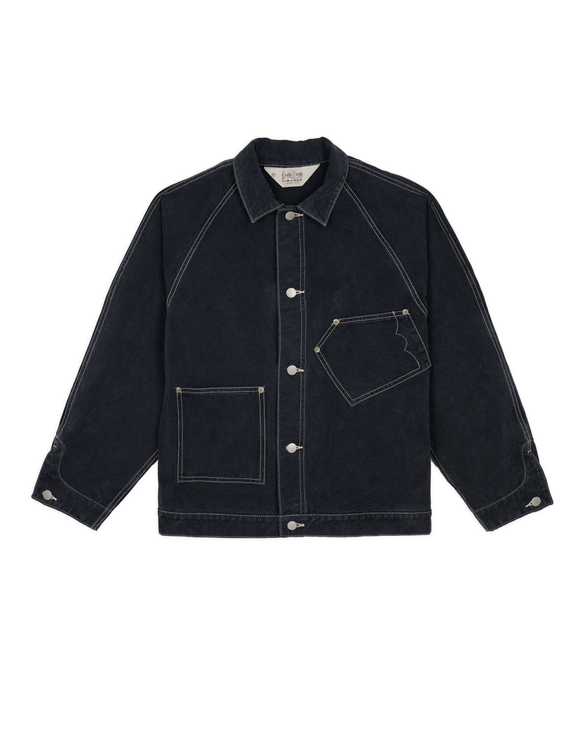 Canvas Cropped Engineer Jacket - Washed Black