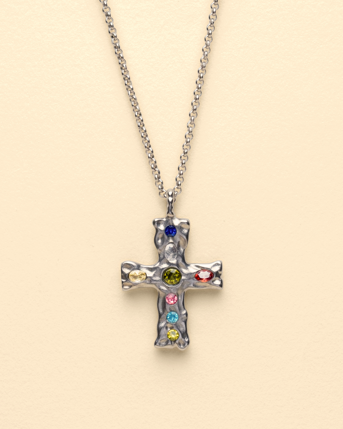 Gem cross necklace