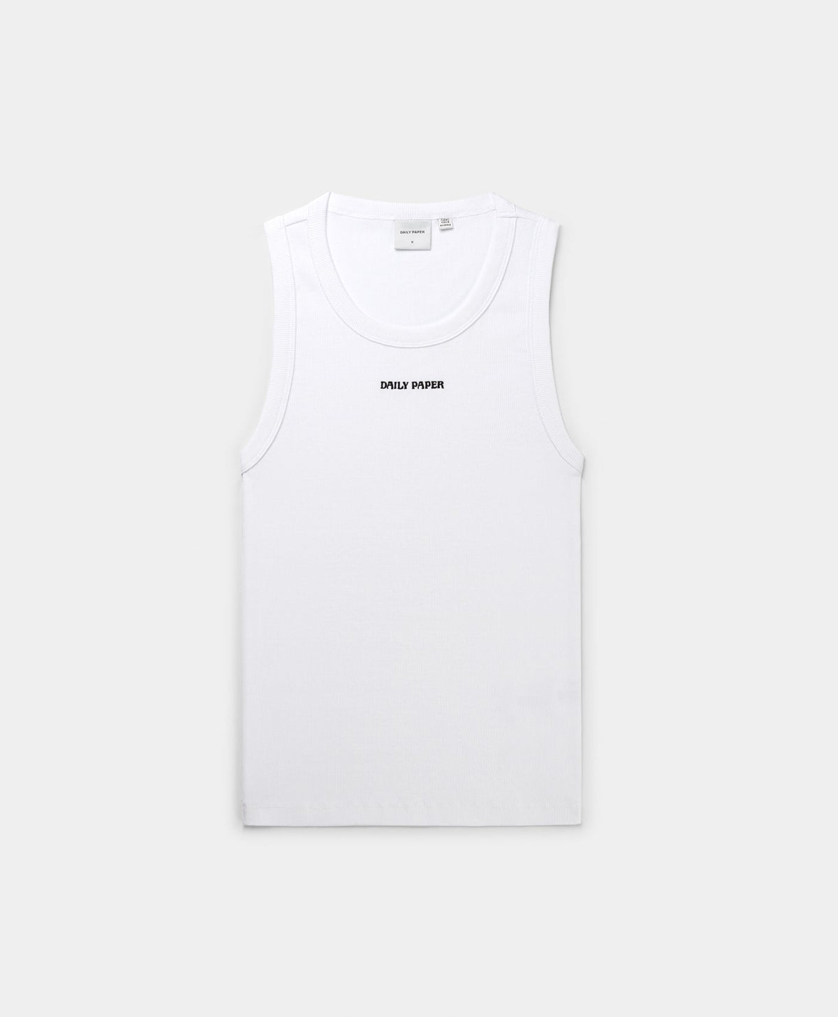White Dias Rib Tank Top