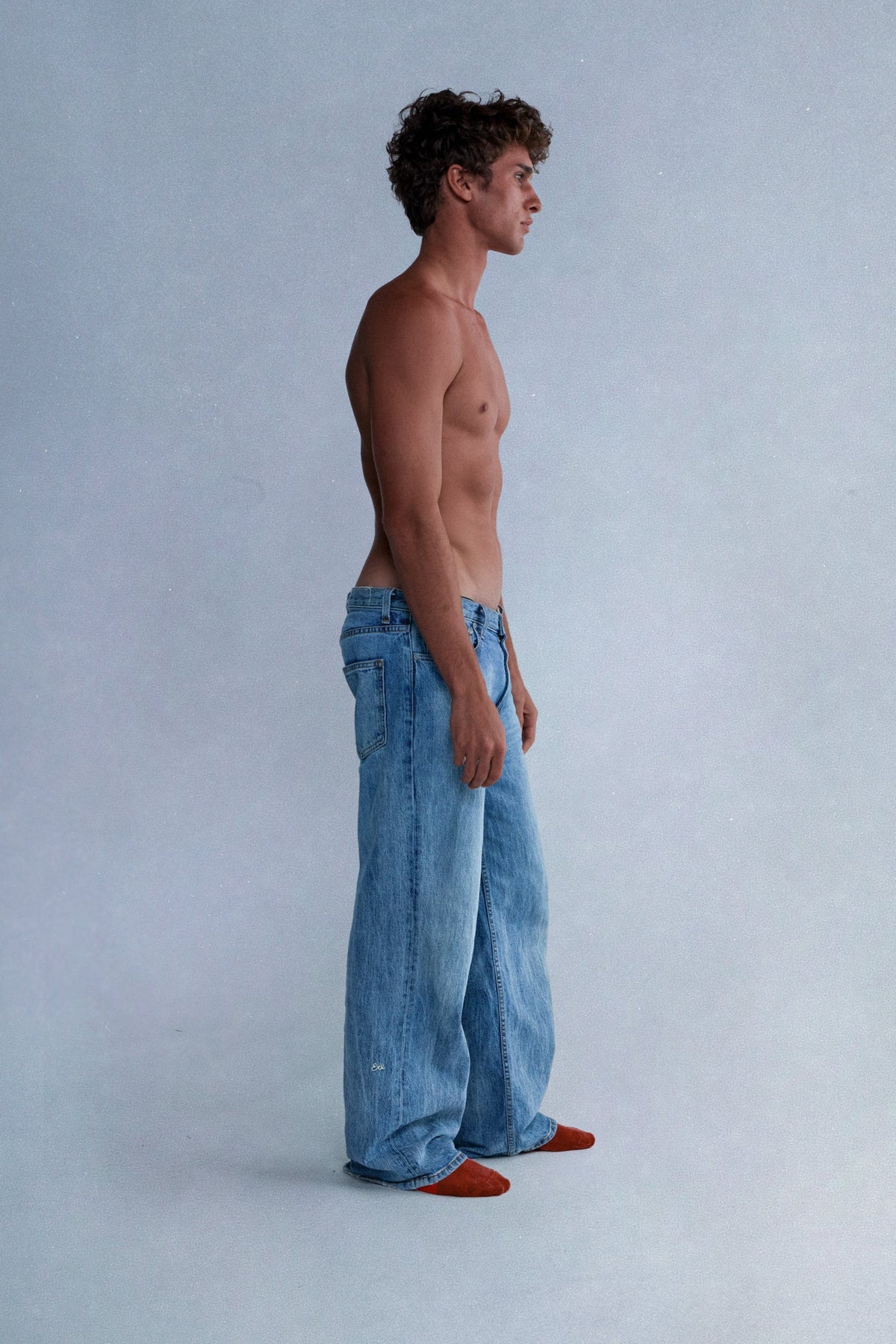 denim straight leg jeans