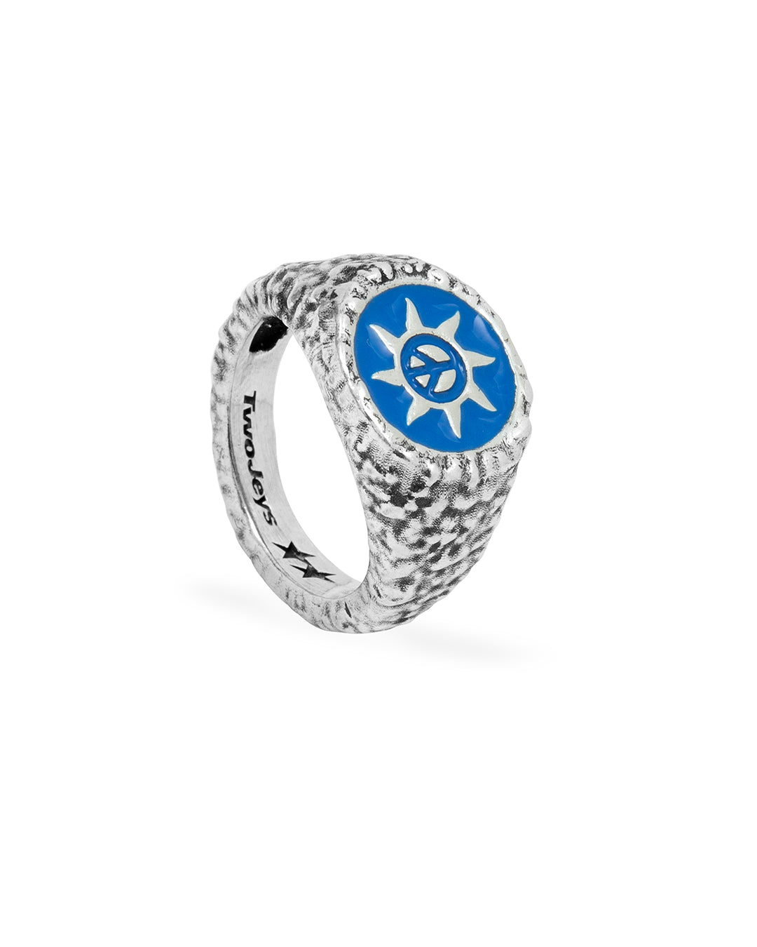 Enameled Peace Out Ring