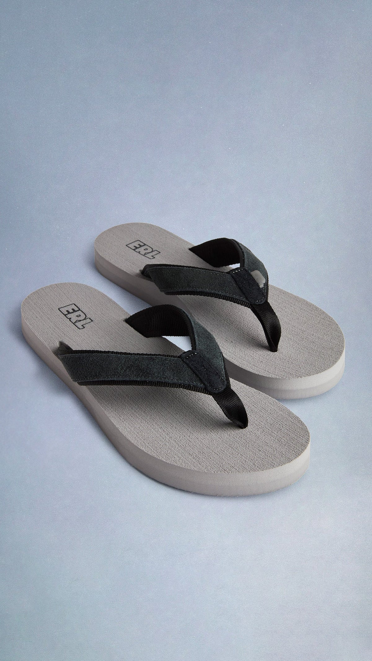grey flip flops