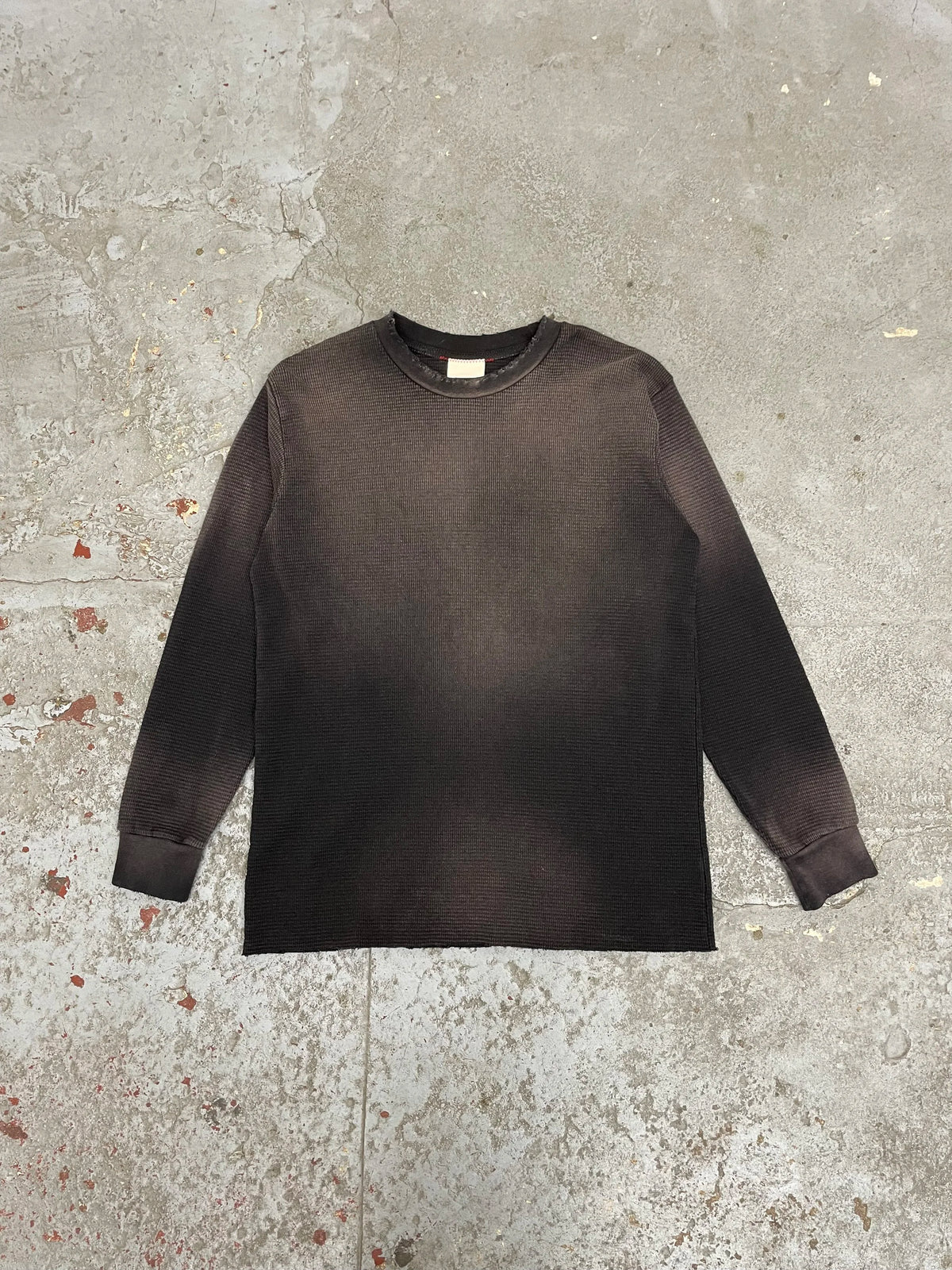 Classic waffle thermal shirt / aged black