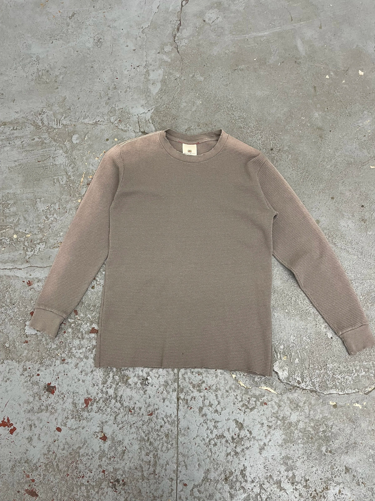 Classic waffle thermal shirt / aged taupe grey