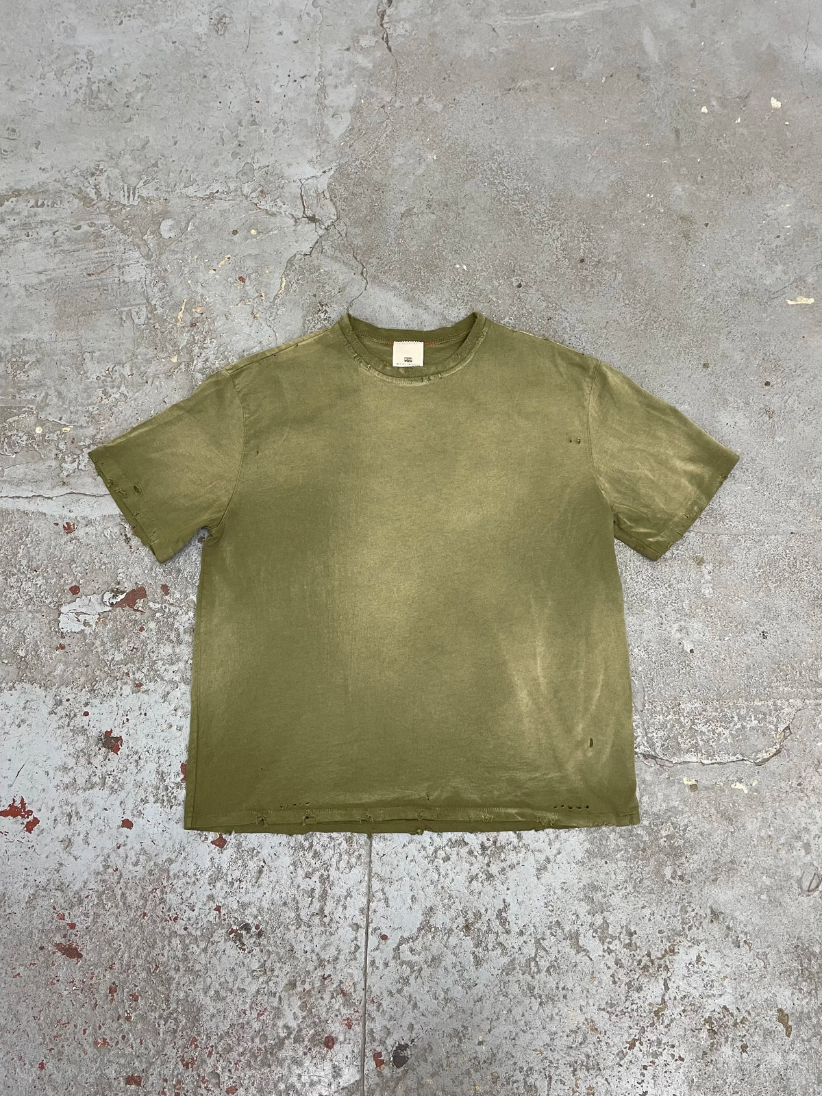 Oversized crop t-shirts aged military green (single stitch)