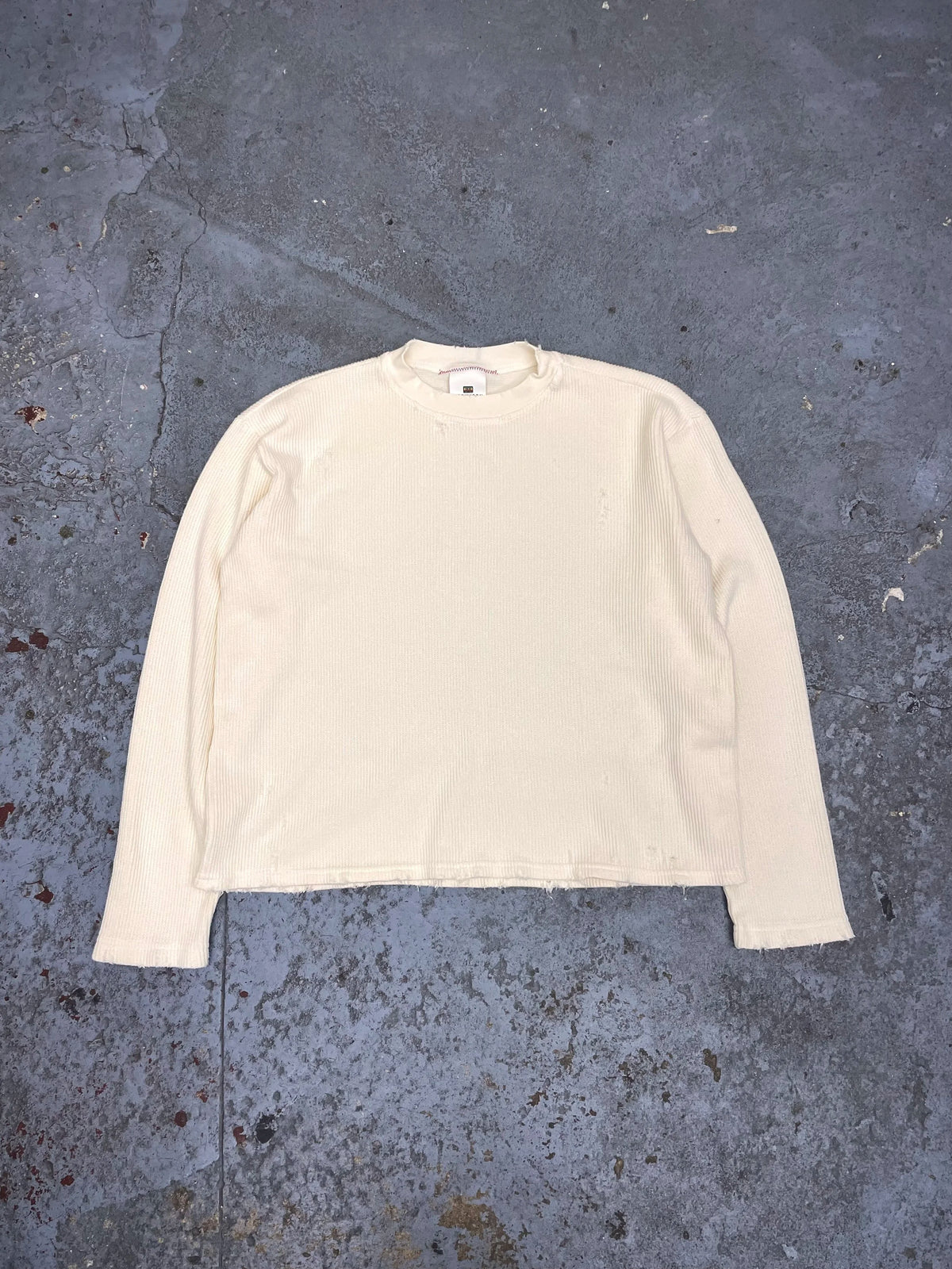 Oversized crop waffle knit / vintage cream