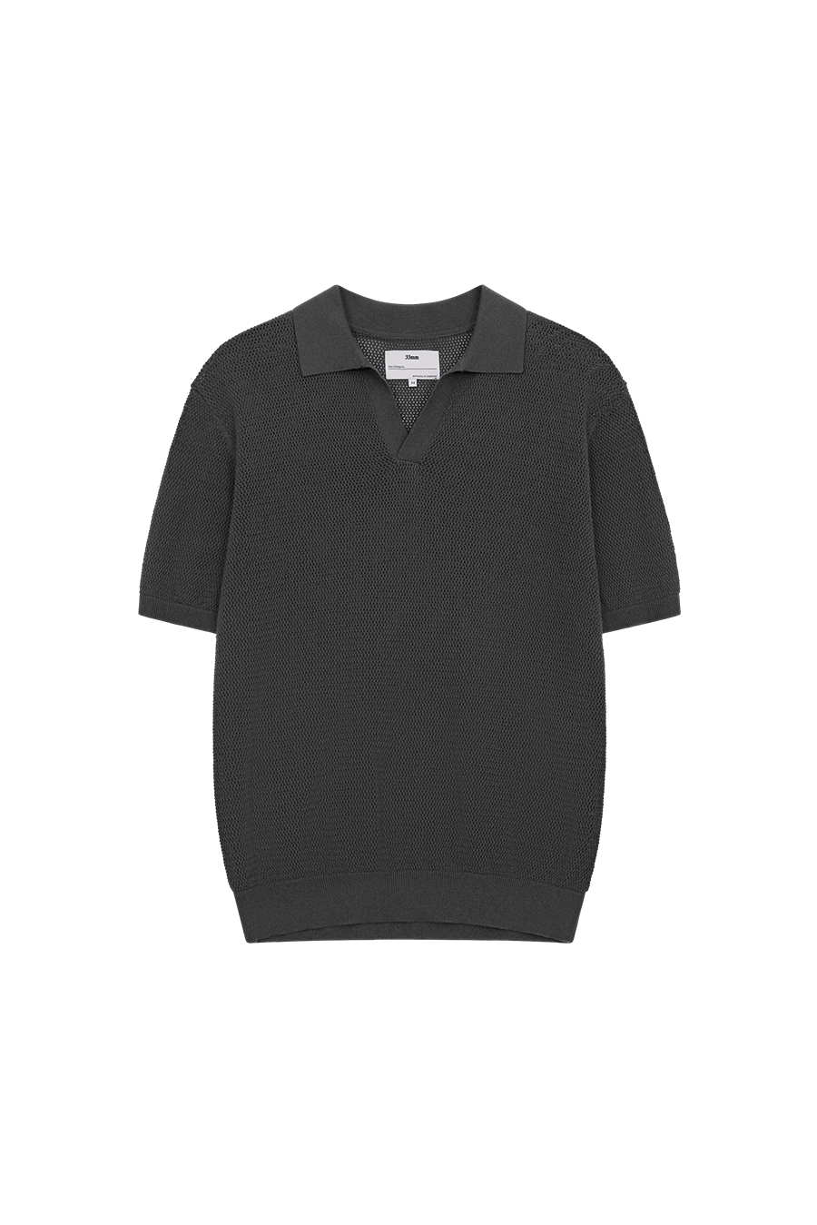James Open Knit Polo, Grey