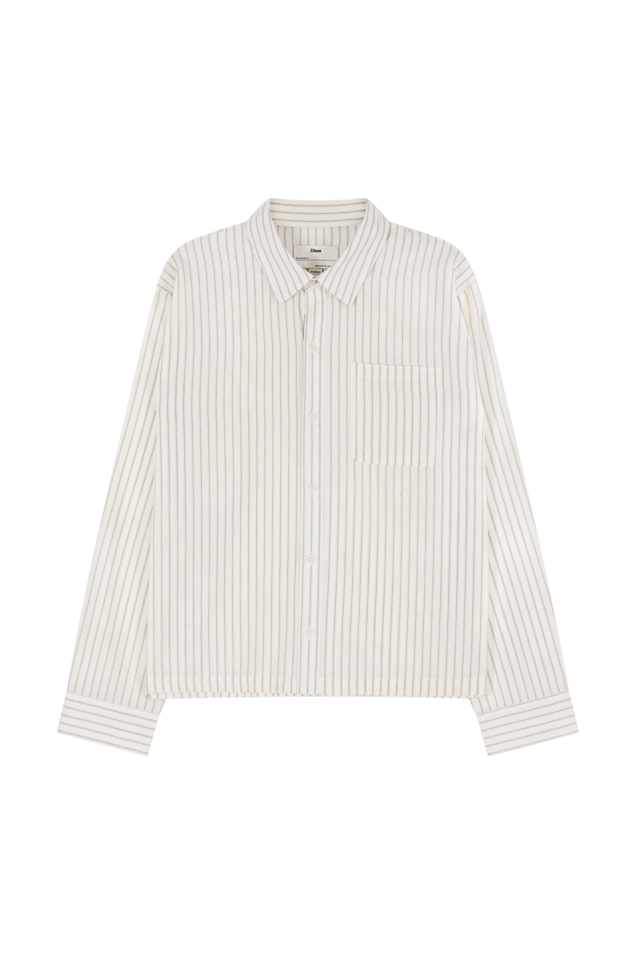 Nika Cotton Shirt, Beige Stripe