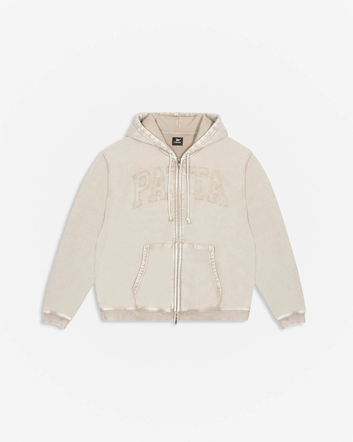 Patta Loopback Logo Zip Hooded Sweater (Irish Cream)