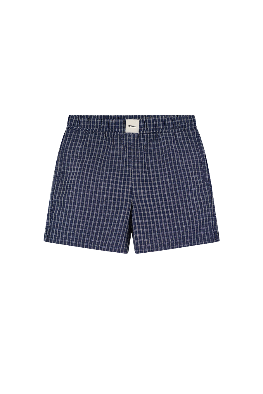 Teo Cotton Shorts, Navy Check