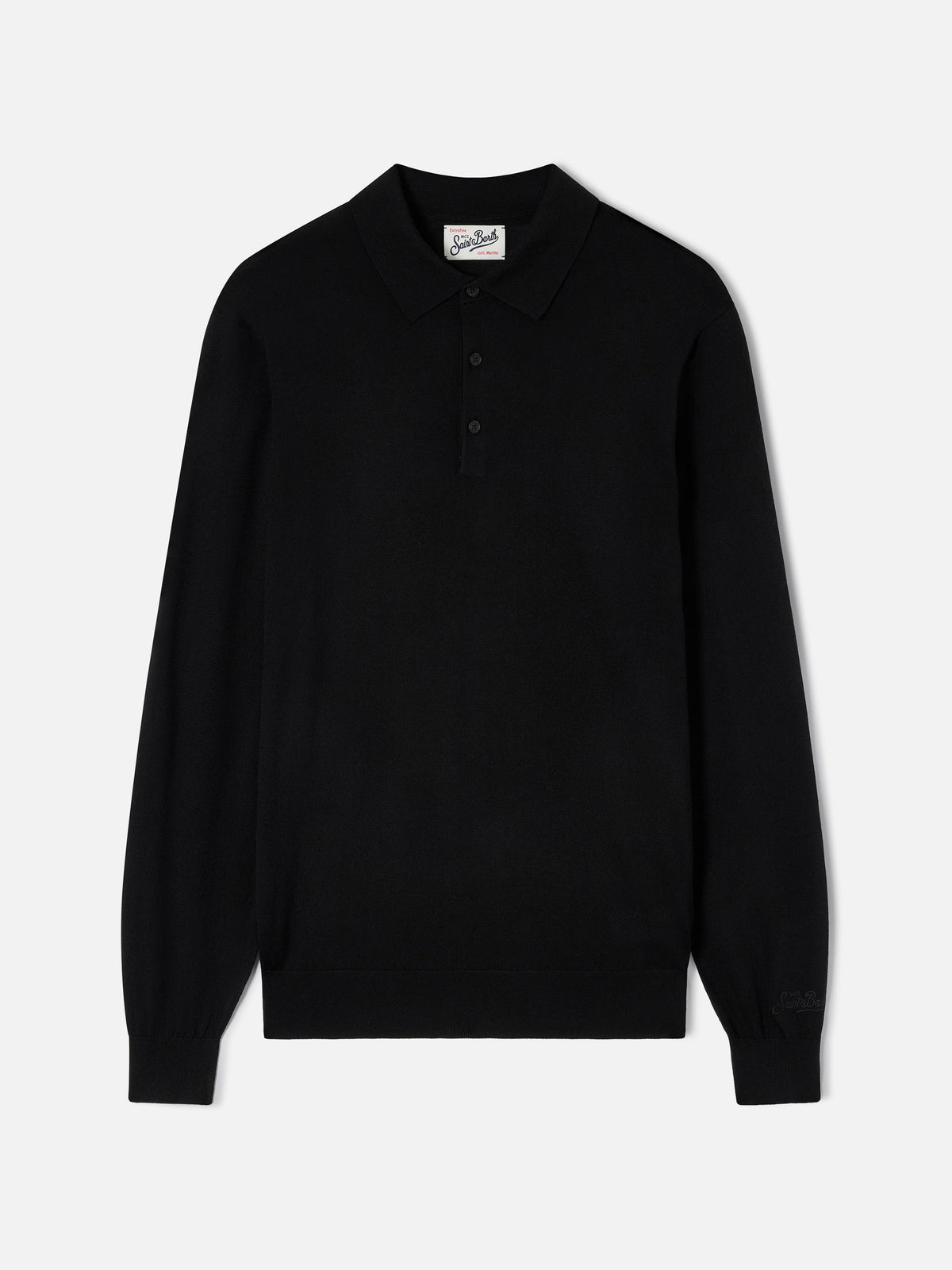 Polo Alfie in black Merino