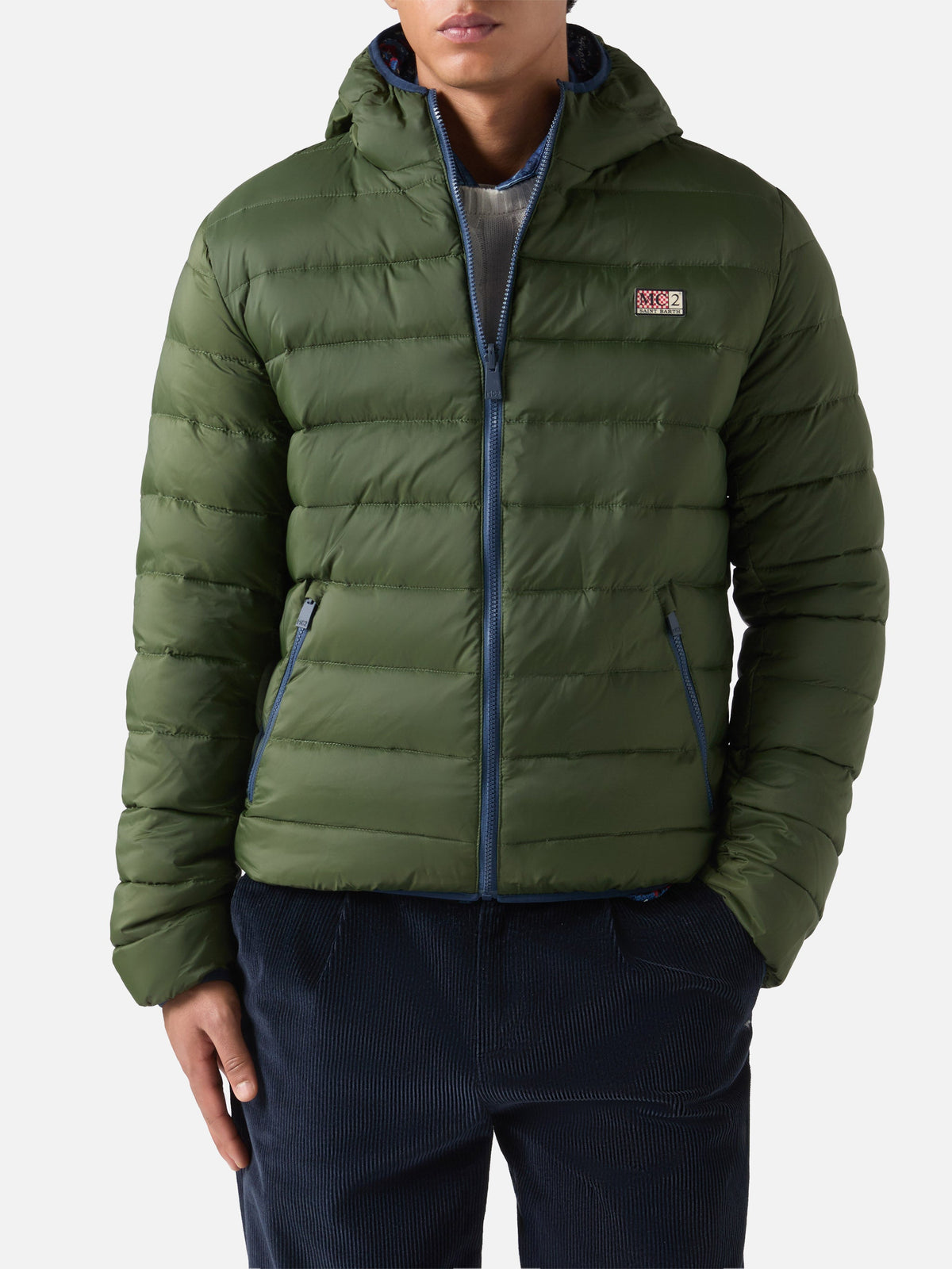 Double face down jacket Courchevel in m ilitary green