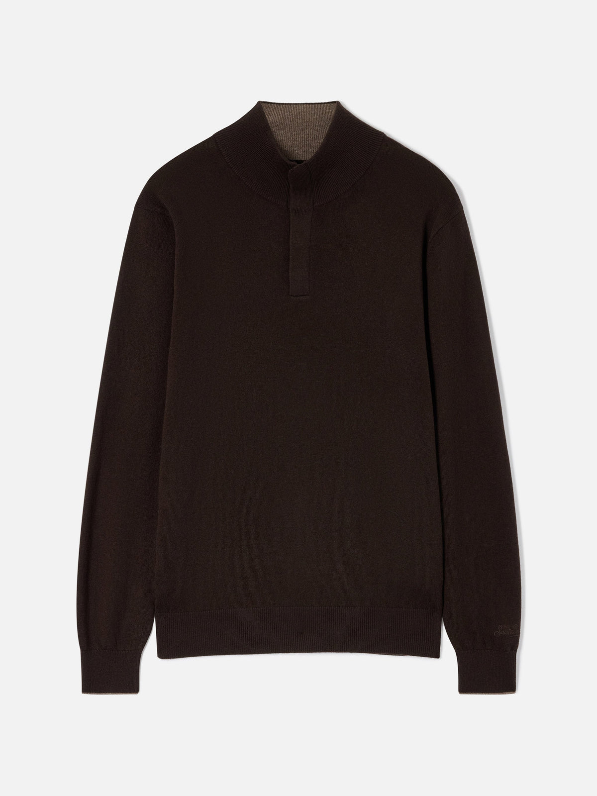 Funnel neck Marlow in brown Merino and cashmere