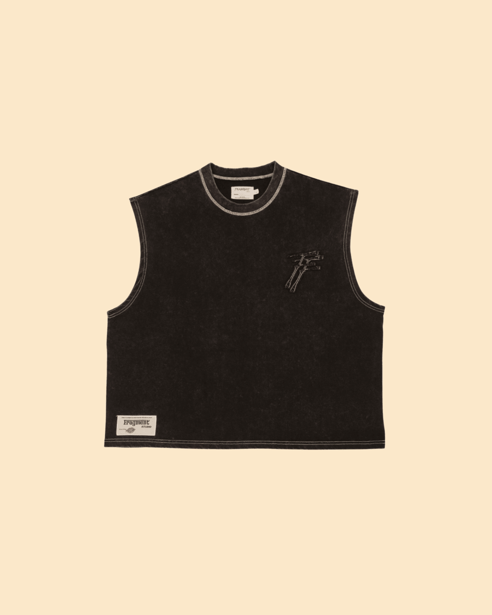 Black contrast sleeveless tee