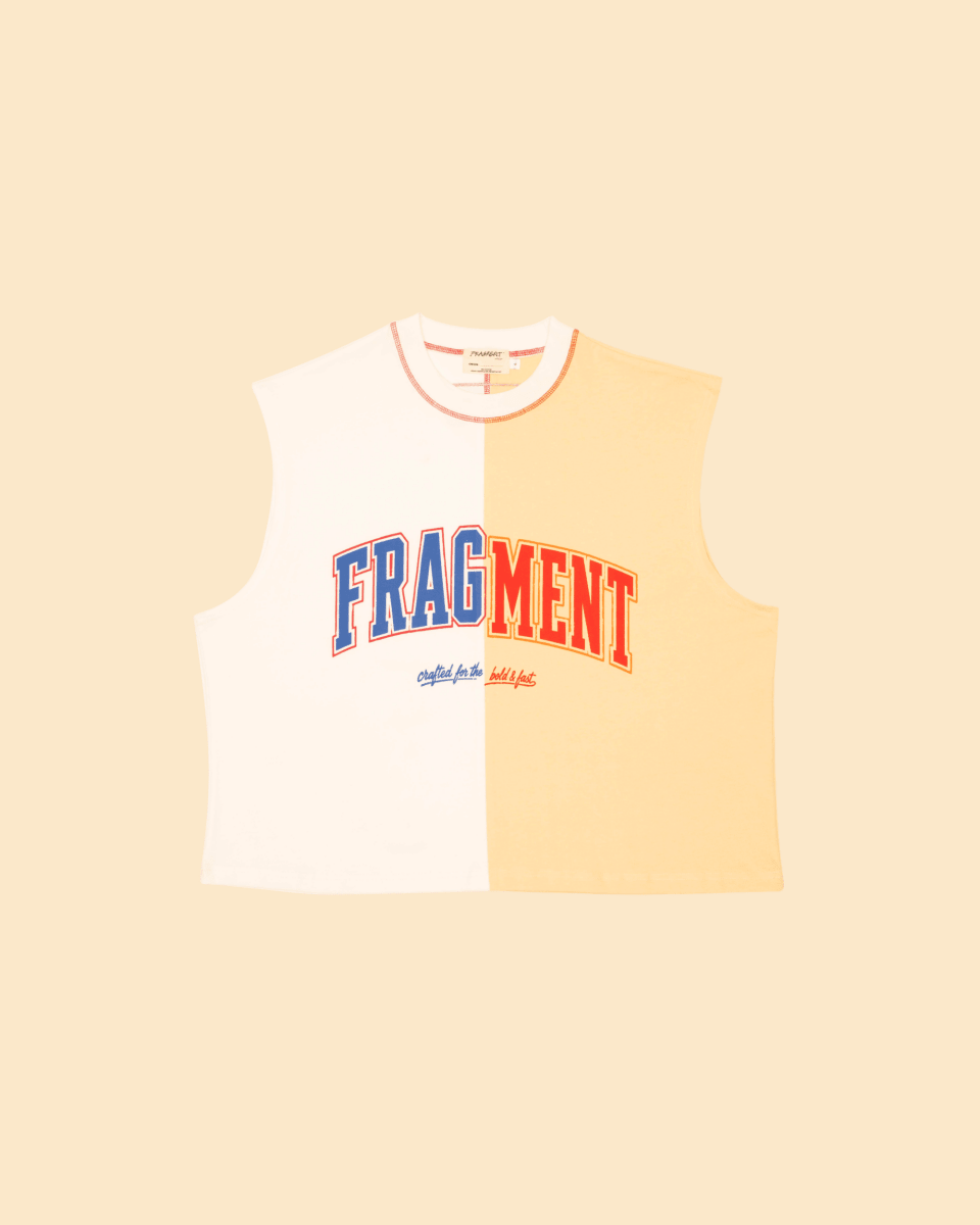 Split varsity sleeveless tee