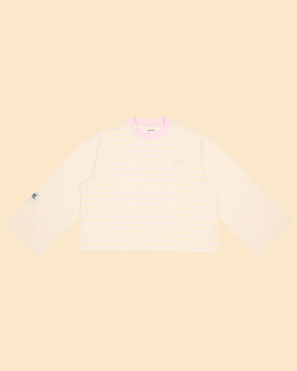 Striped longsleeve - pink & yellow
