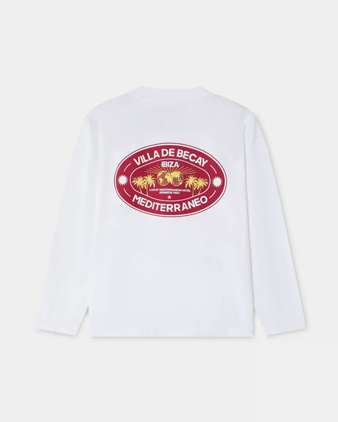 Hotel Longsleeve White & Red