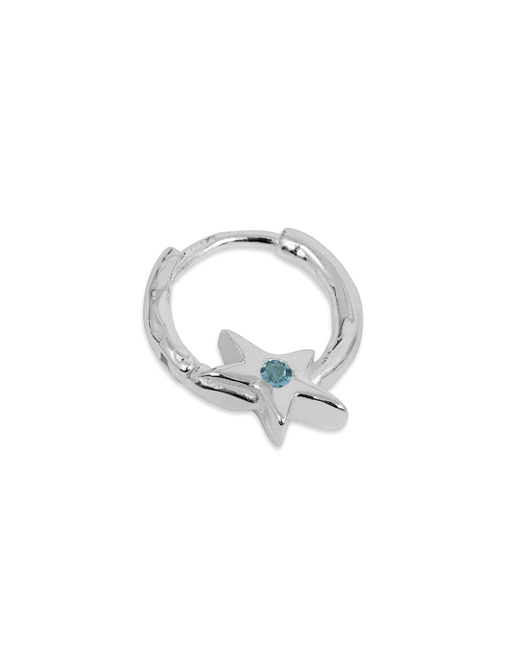 Star Blue Stone Hoop Left