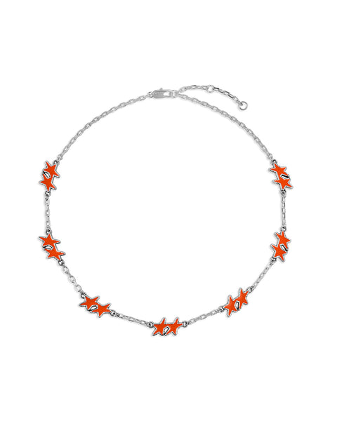 Orange Melted Stars Necklace