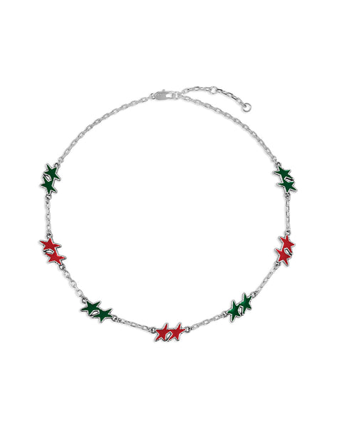 Melted Stars Necklace Red-Green