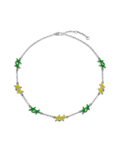 Melted Stars Necklace Yellow-Green