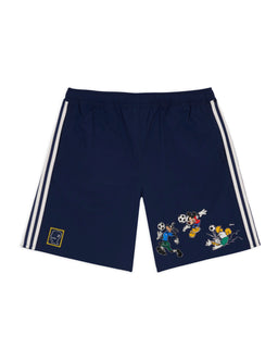 brain dead x disney x adidas embroidered mickey and friends track short - navy - image 1