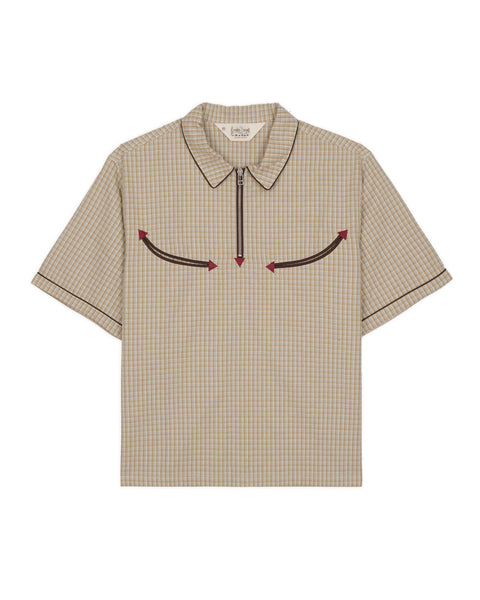 Check Western Shirt - Taupe