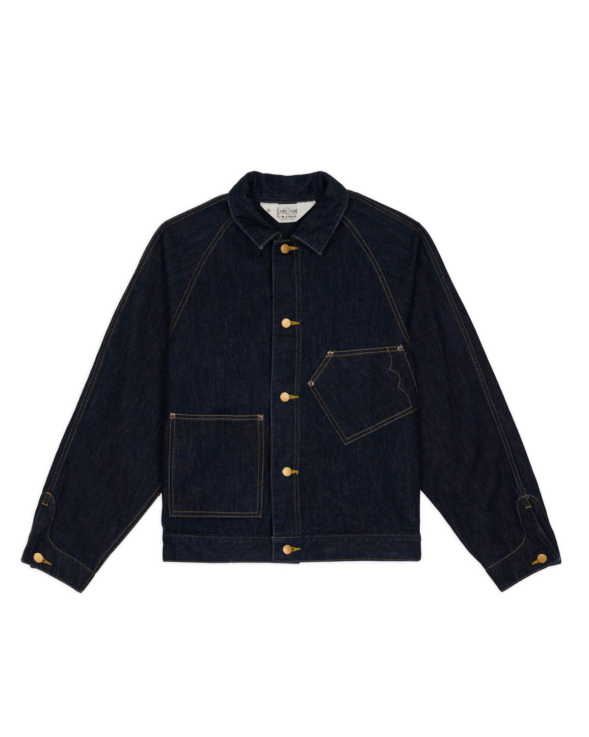 Denim Cropped Engineer Jacket - Washed Indigo