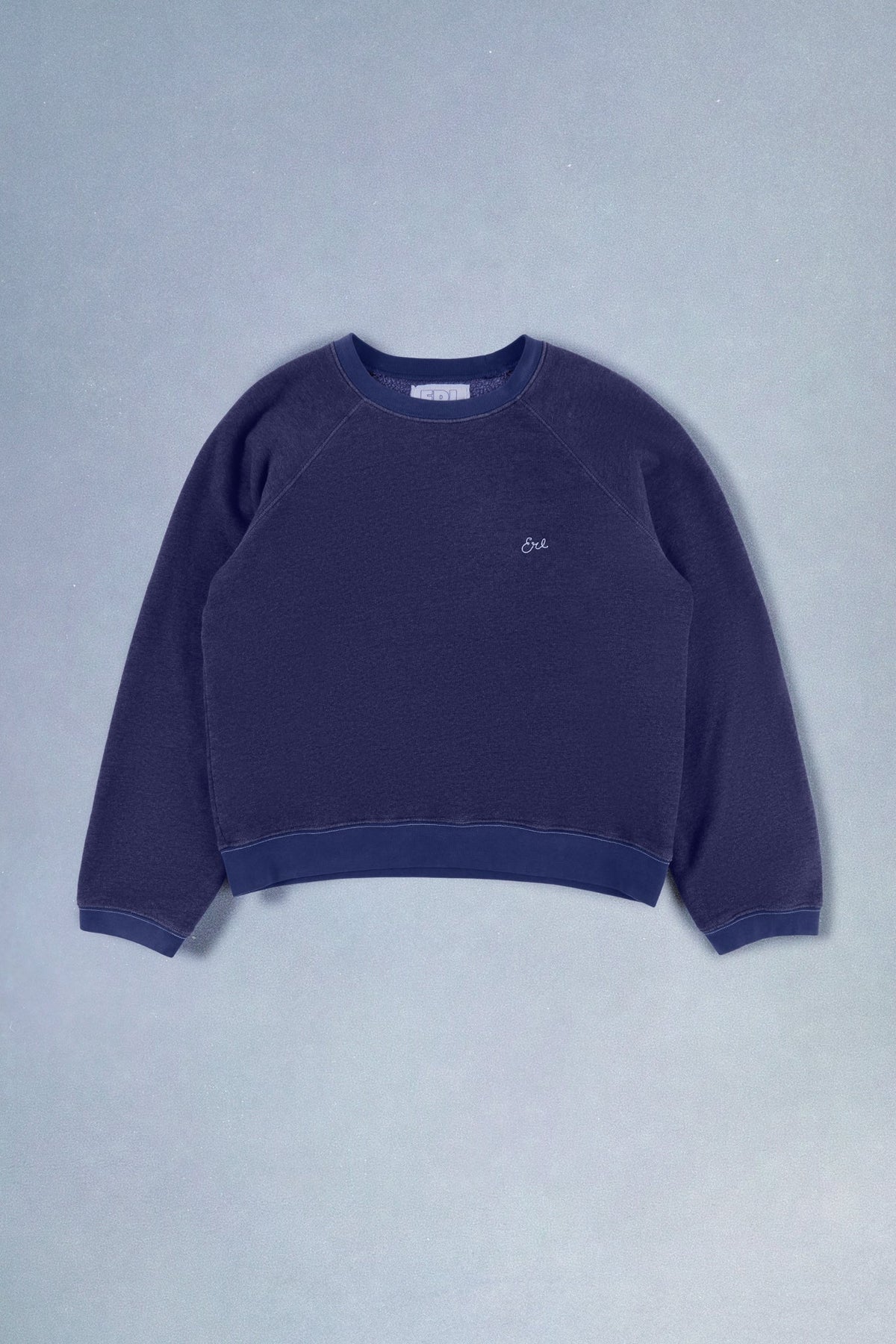 navy raglan crew