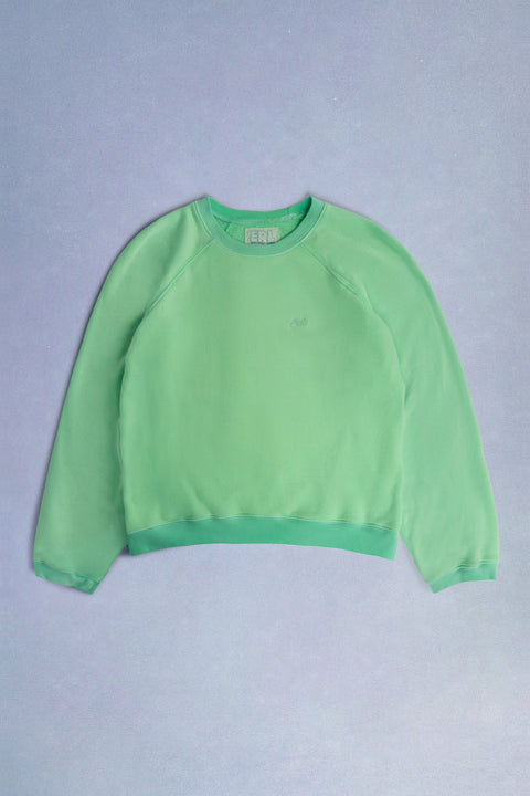 electric green raglan crewneck