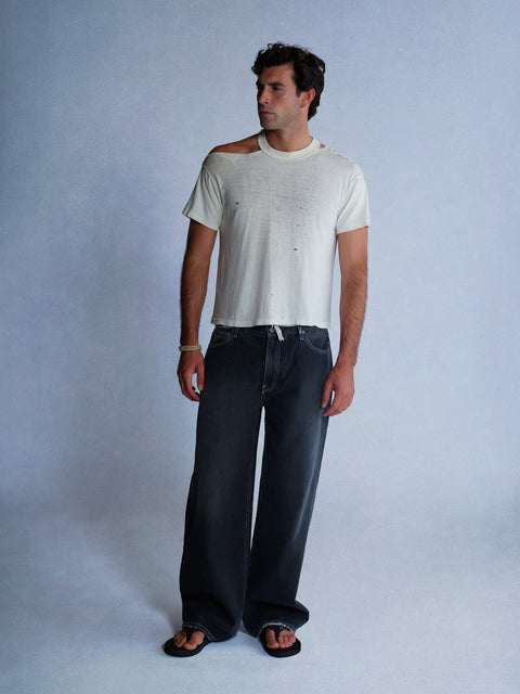 faded black relaxed jeans