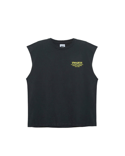 Heavyweight Silver Black Sleeveless