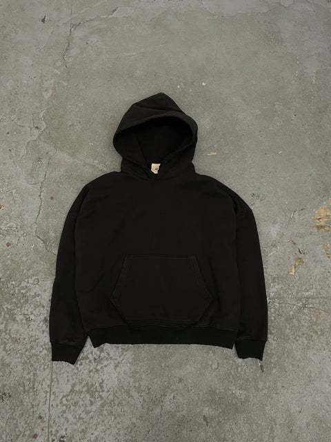 Oversized crop hoodie organic black
