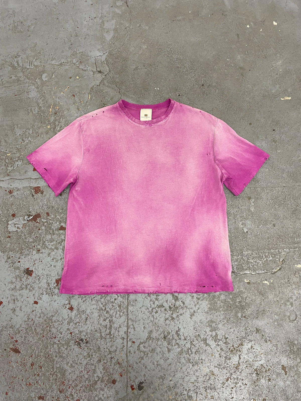 Oversized crop t-shirts aged fusha (single stitch)