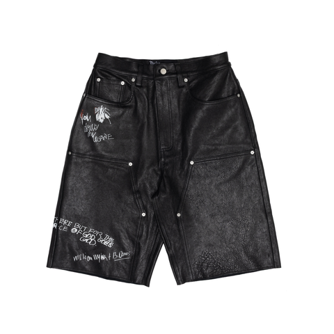 Holy mountain painted leather dbl knee short