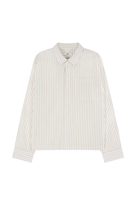 Nika Cotton Shirt, Beige Stripe