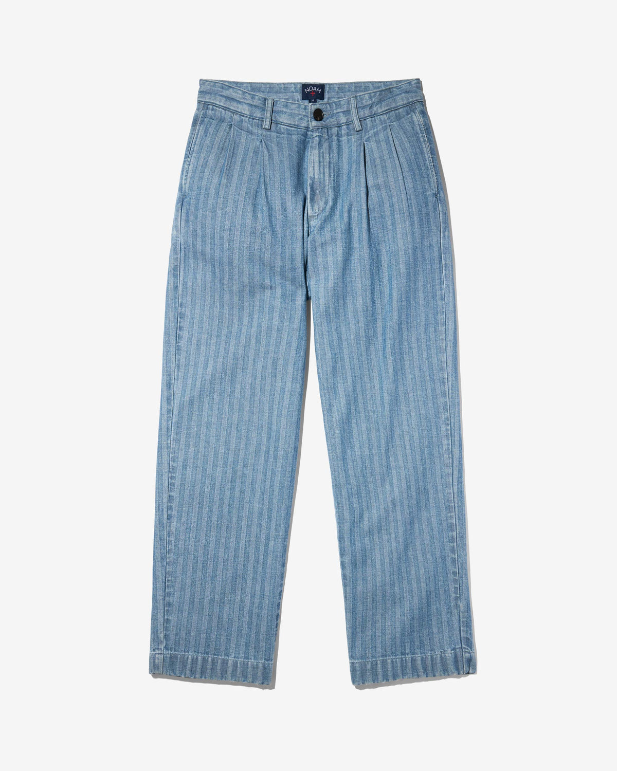 Double-Pleat Herringbone Denim Pant