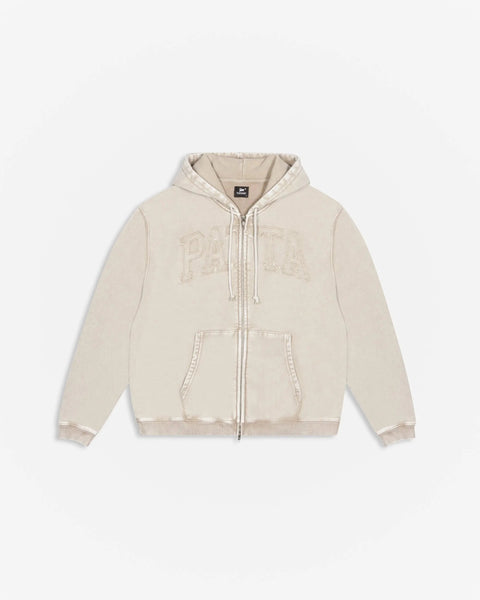 Patta Loopback Logo Zip Hooded Sweater (Irish Cream)