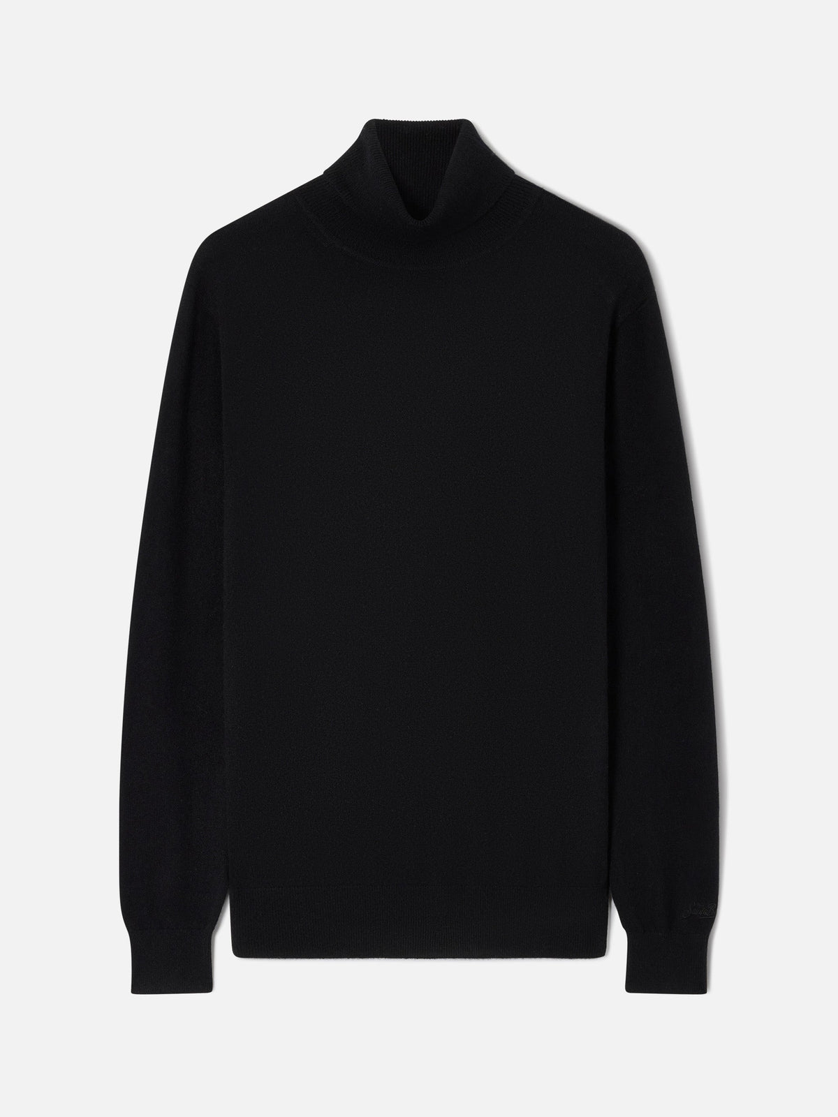 Funnel neck Bond in black cashmere