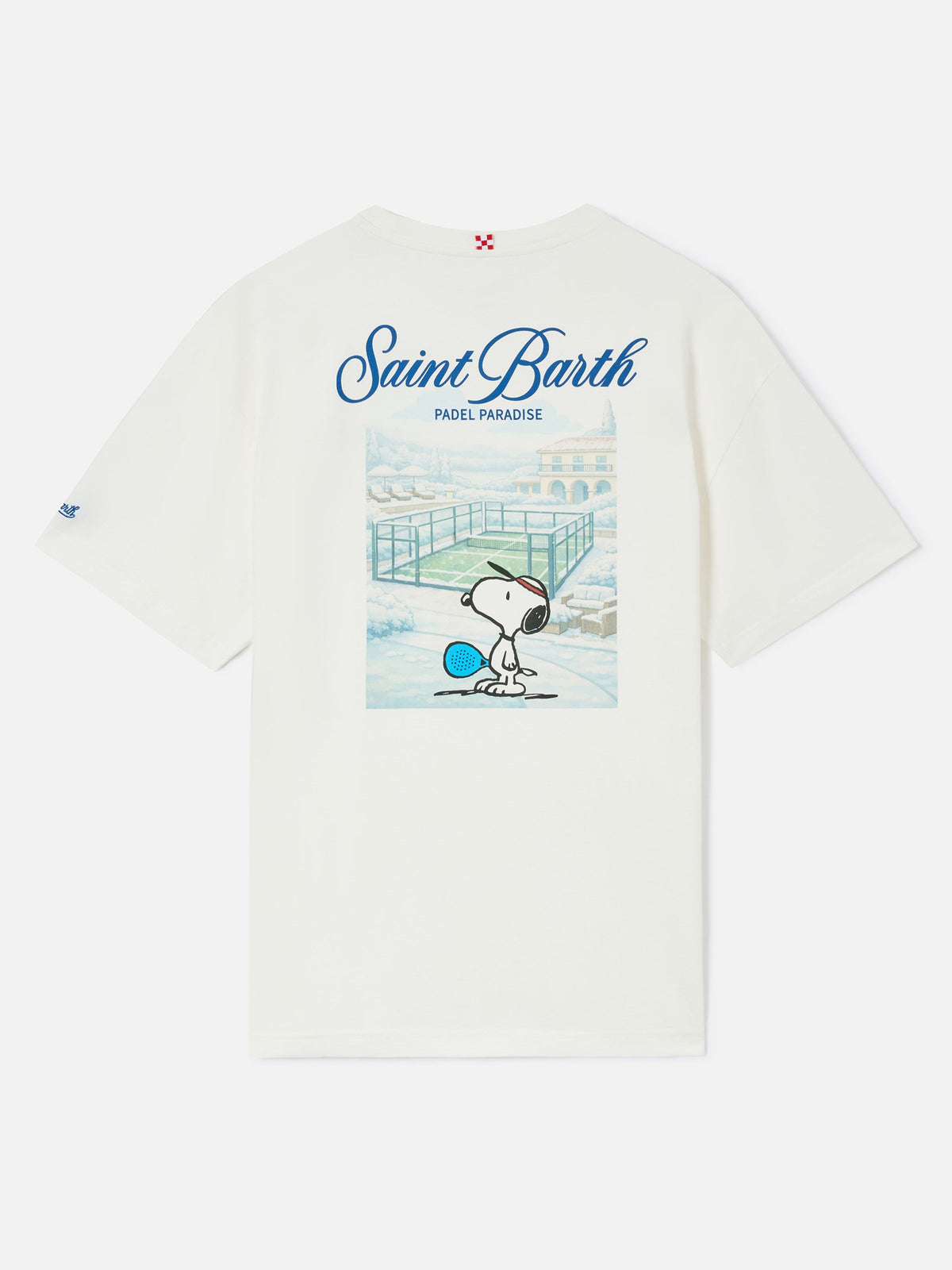 Delmar t-shirt in white with Peanuts Padel Paradise print