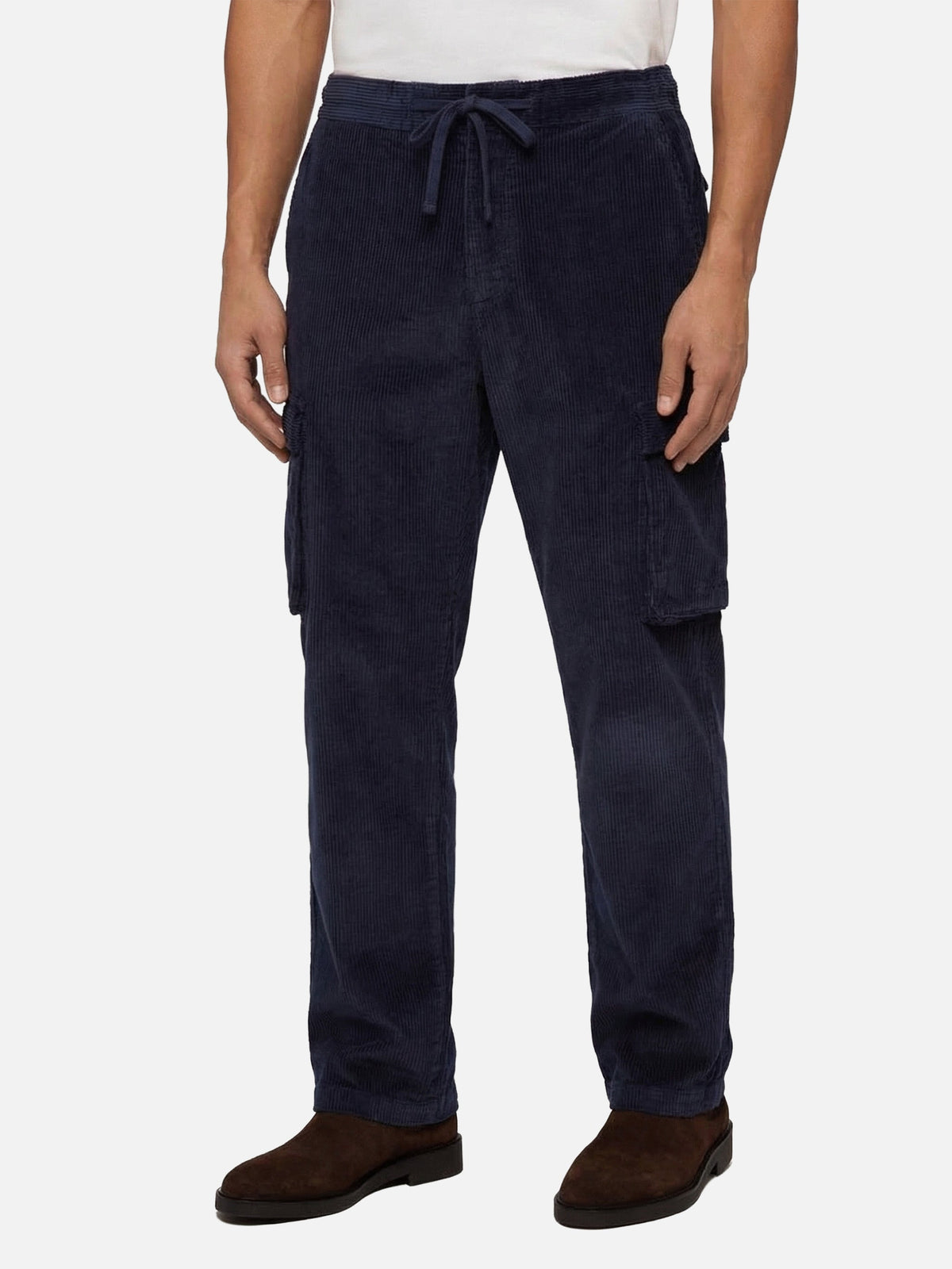 Blu Navy corduroy cargo pants Goldeck