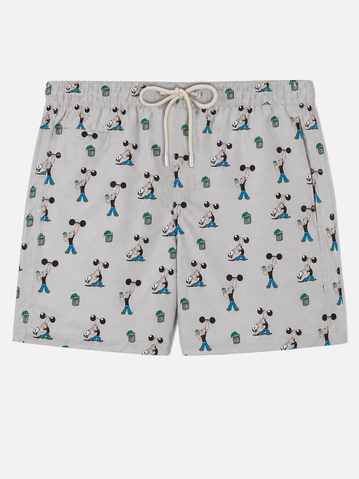 Light grey Lighting Micro swim shorts with Popeye all-over print | POPEYE SPECIAL EDITION