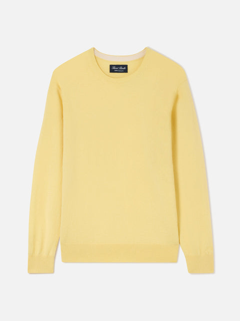 Crewneck Regent in yellow cashmere