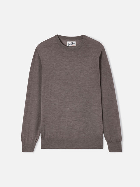 Crewneck Regent in camel Merino