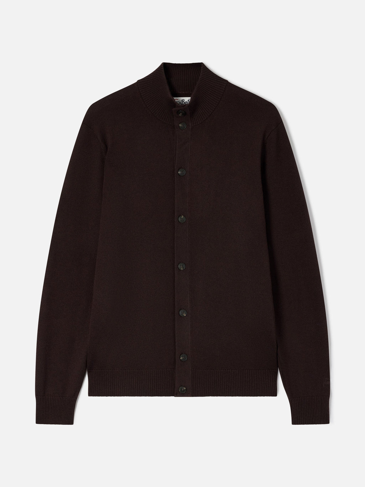 Cardigan Savile in brown Merino
